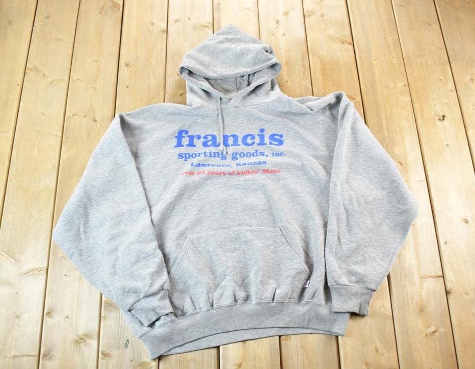 Vintage 1990s Francis Sporting Goods Lawrence Kansas Hoodie Sweatshirt Mens XXL
