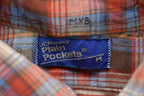 Vintage 1980s JC Penny Plain Pockets Plaid Button Up Shirt