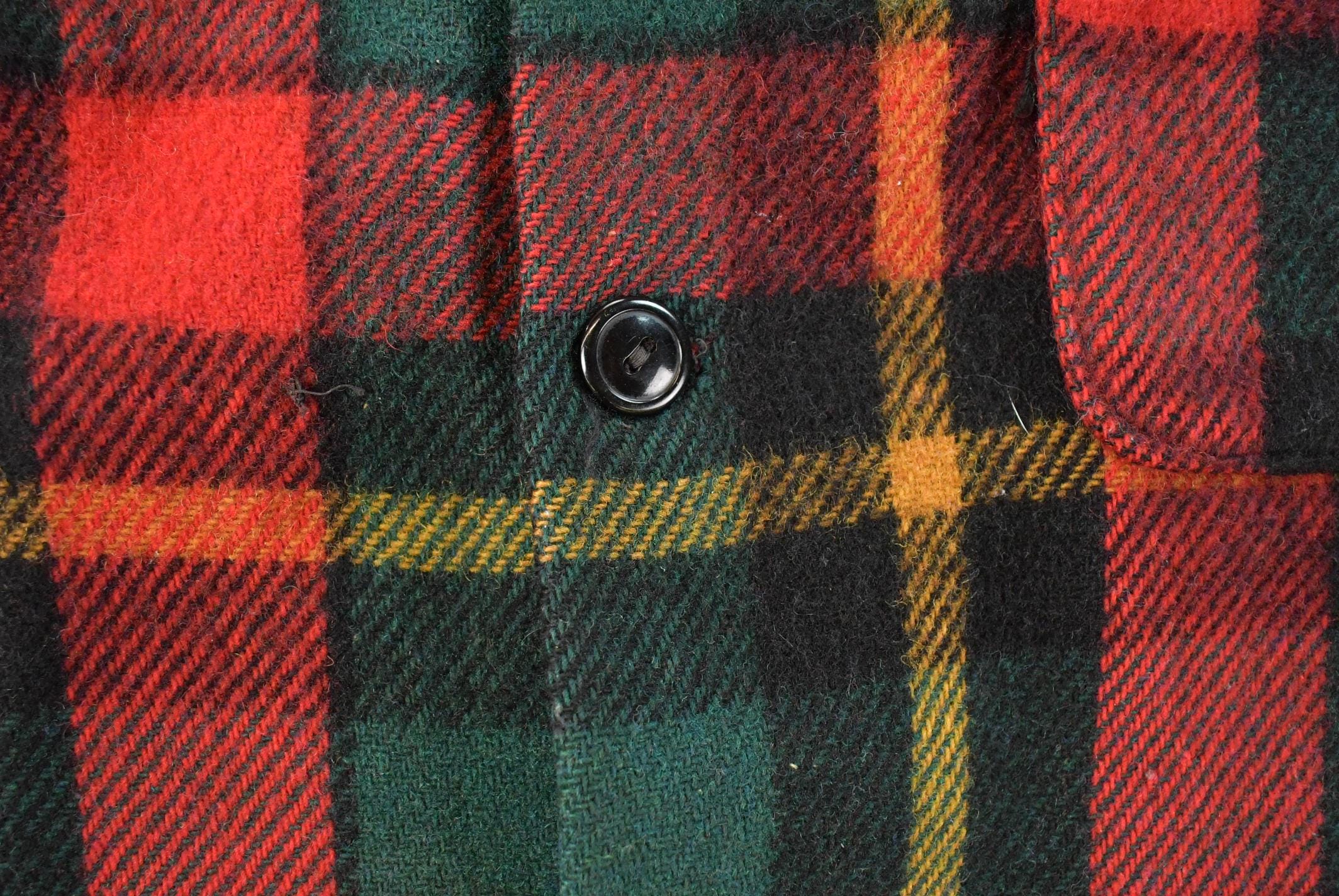 Vintage 1960s Red Plaid True Vintage Flannel Shirt Jacket Men's XL /