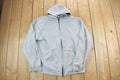Vintage Distressed Carhartt Full Zip Fleece Lined Hoodie Sweatshirt
