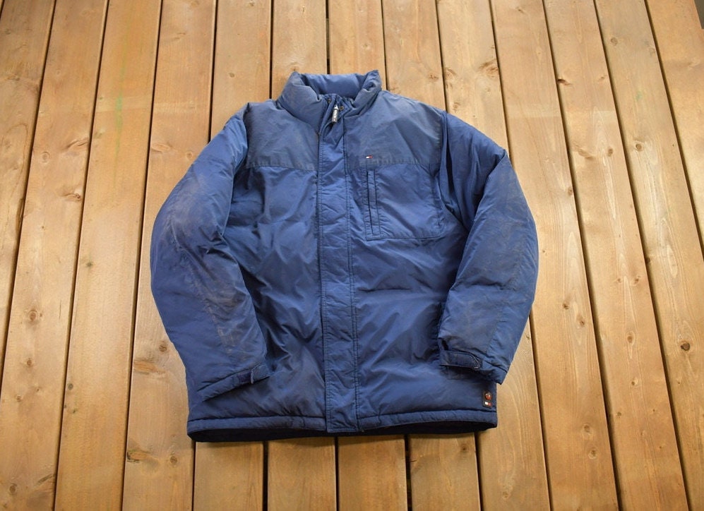 Vintage 1990s Tommy Hilfiger Color Block Goose Down Winter Puffer Jacket