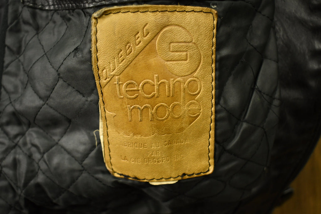 Vintage 1990s Techno Mode Leather Cafe Racer Jacket