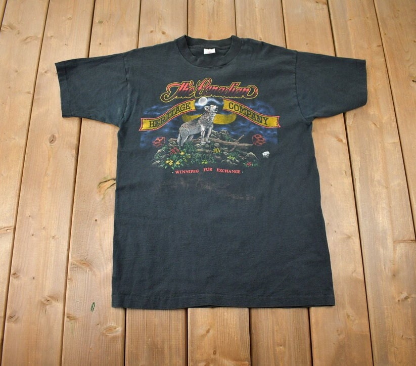 Vintage 1990s Winnipeg Fur Exchange Souvenir Travel Single Stitch T Shirt Made In USA Size L