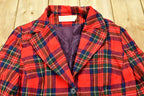 Vintage 1970s Pendleton Plaid Button Up Women's Blazer Size 14