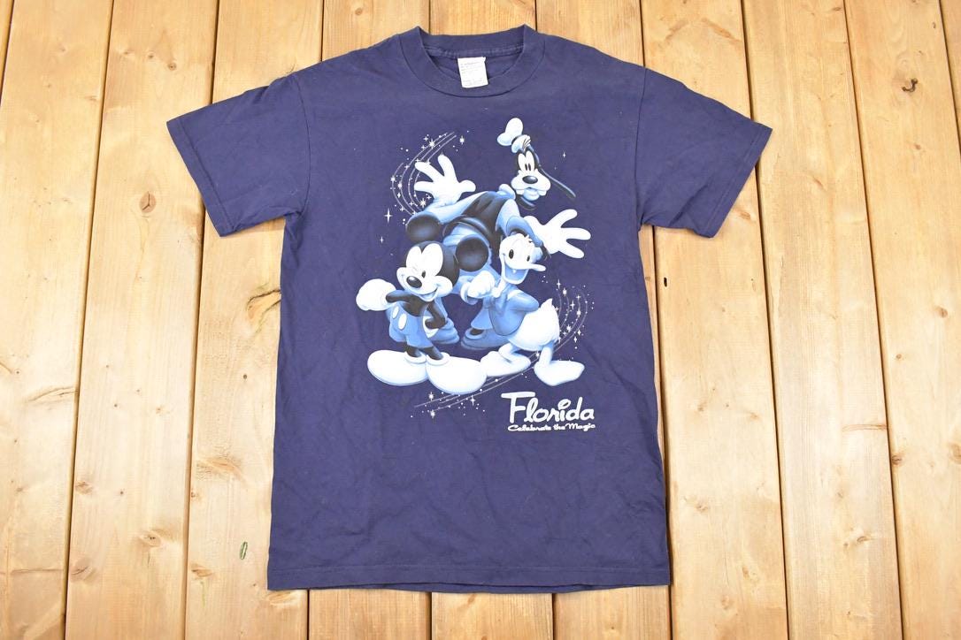 Vintage 1990s Mickey Mouse Florida Celebrate The Magic Disney T-Shirt Men's S
