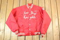 Vintage 1980's New York Knights Embroidered Gladiator Football Snap Button Satin Jacket Made In USA