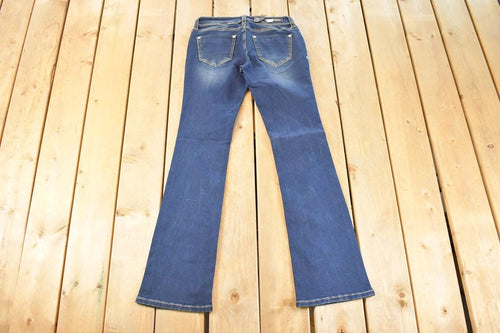 Vintage Deadstock Y2K Grace In LA Bedazzled Low Rise Jeans Women's Size 27 x 32 / Bootcut Jeans / 2000's Embroidered Contrast Stitched Denim