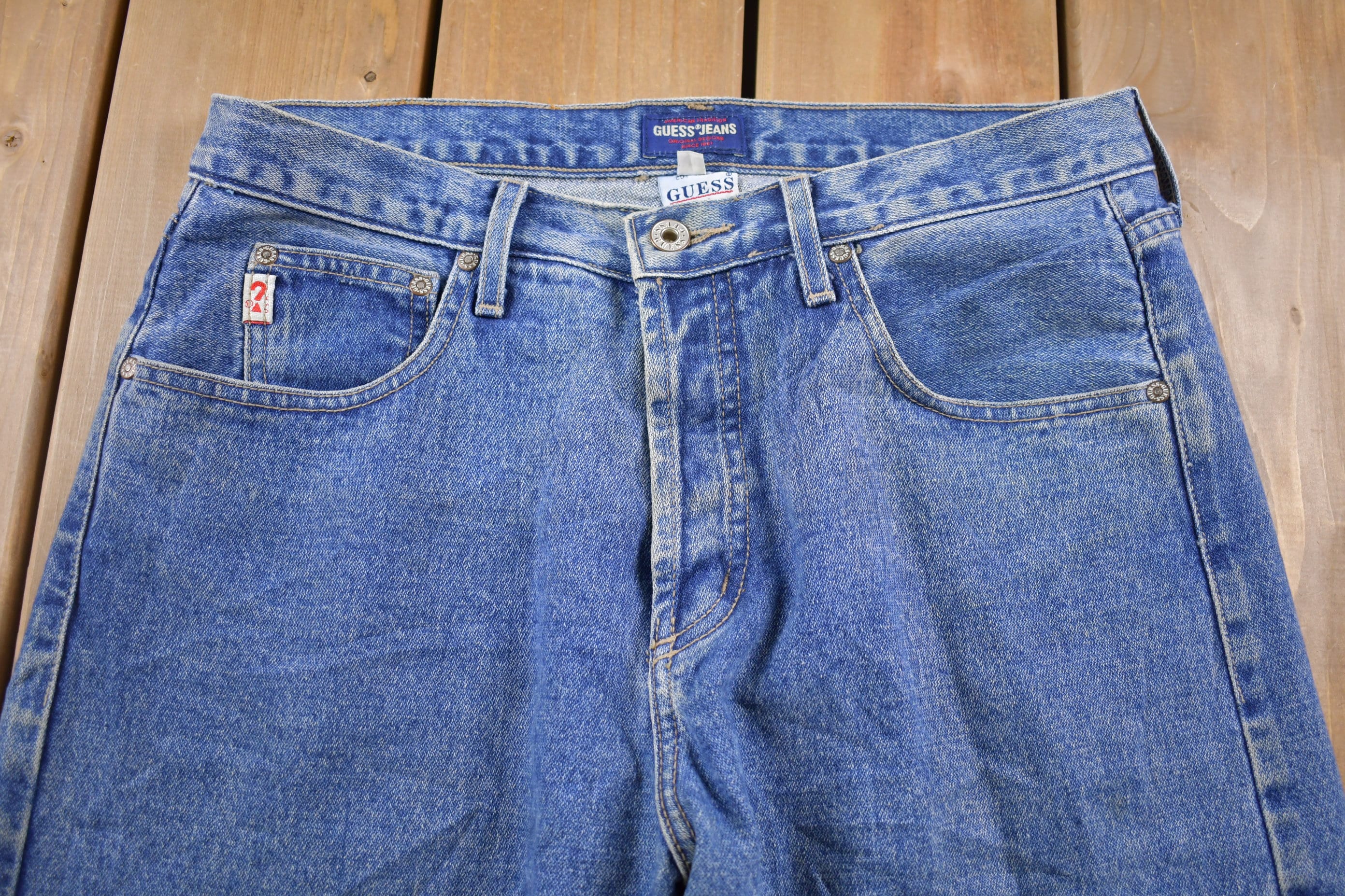 Vintage 1990's Guess Jeans Blue Denim Pants 32 x 34