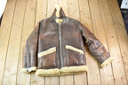 Vintage 1980s Douglas Authentic Shearling Bomber Aviation Jacket