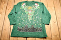 Vintage 1990s Christmas Mock Neck Long Sleeve T-Shirt , Vintage Holiday Sweatshirt , Moon And Stars , Festive All Over Print