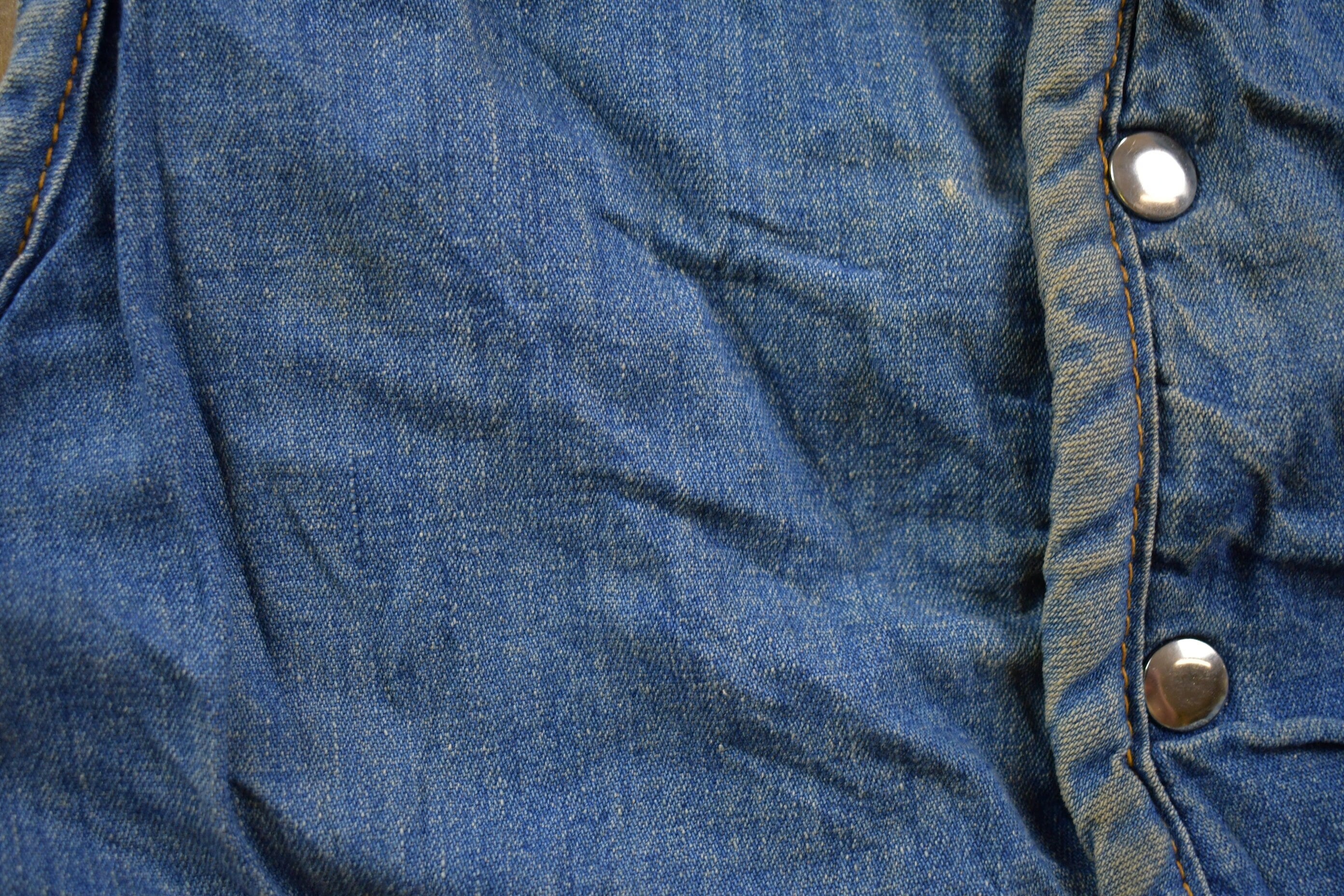 Vintage 1990s Denim Jean Sherpa Lined Vest