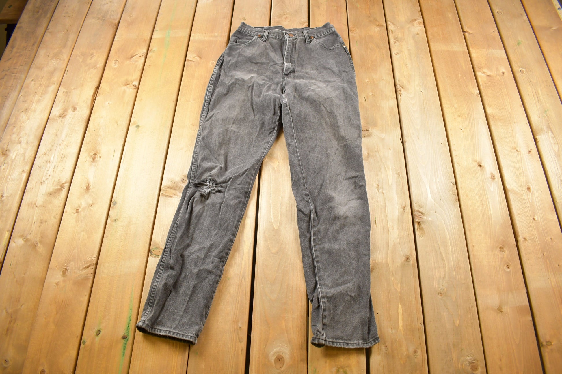 Vintage 1970s Wrangler Black Wash Denim Women's Jeans Size 28 x 31