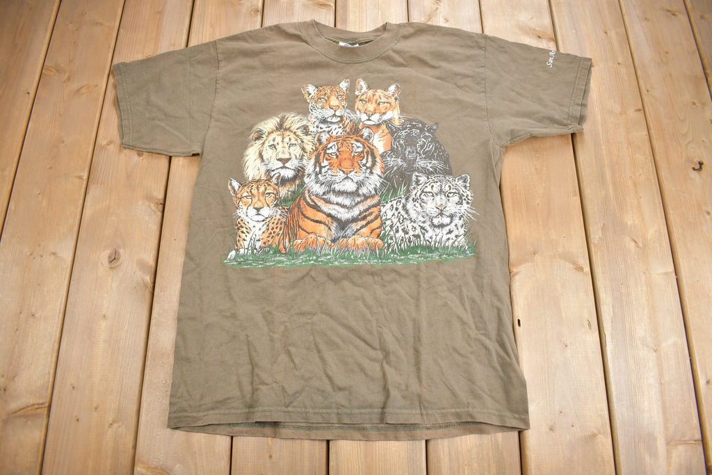 Vintage 1990s San Antonio Zoo Cat Graphic T-Shirt