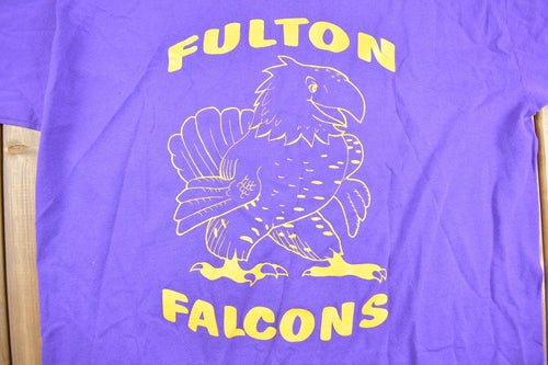 Vintage 1990s Fulton Falcons Graphic T-Shirt / Streetwear / Retro Style / Single Stitch / Made In USA / 90s Graphic Tee / Collegiate Style
