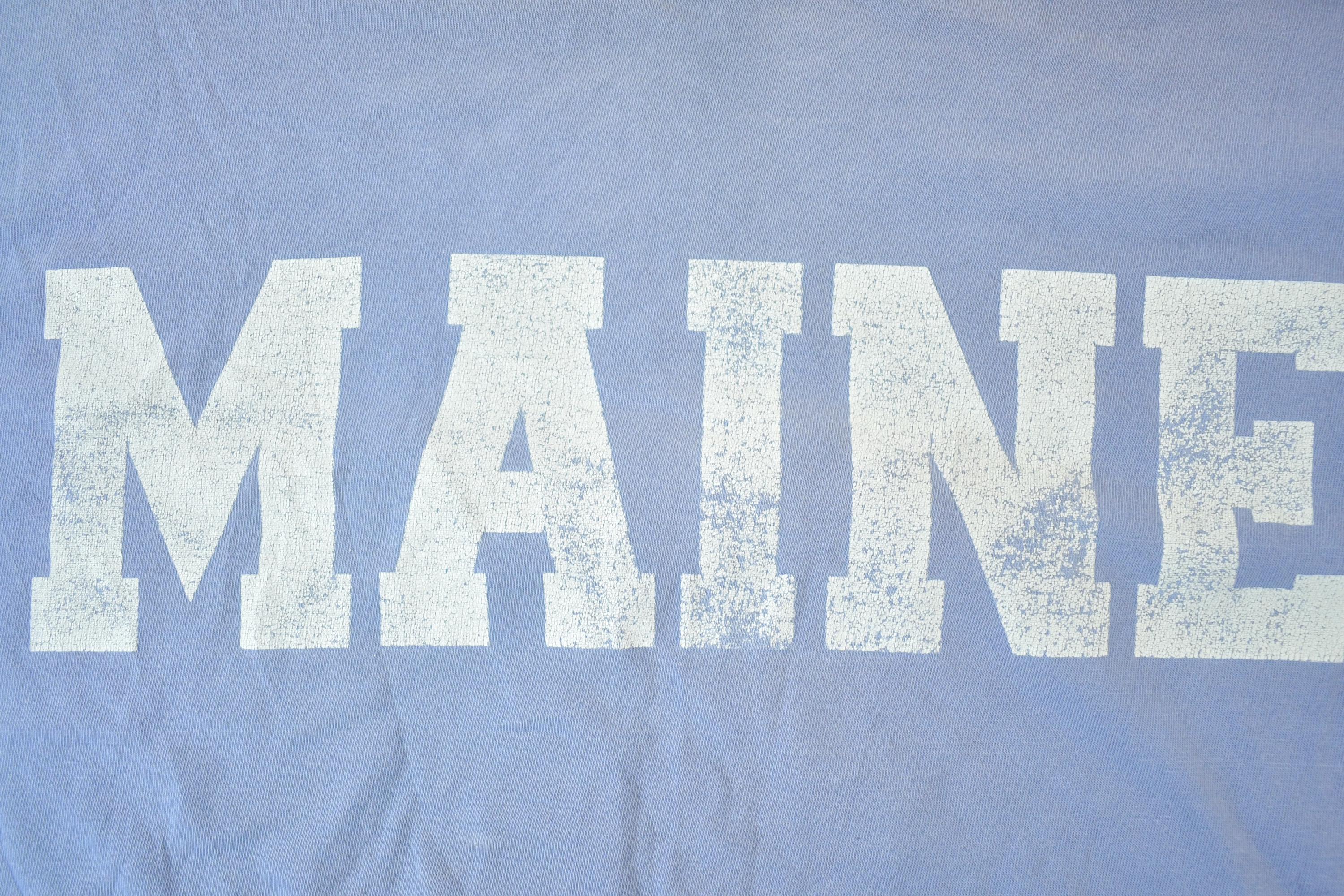 Vintage 1990s Maine Block Letters Souvenir T-Shirt Mens XL