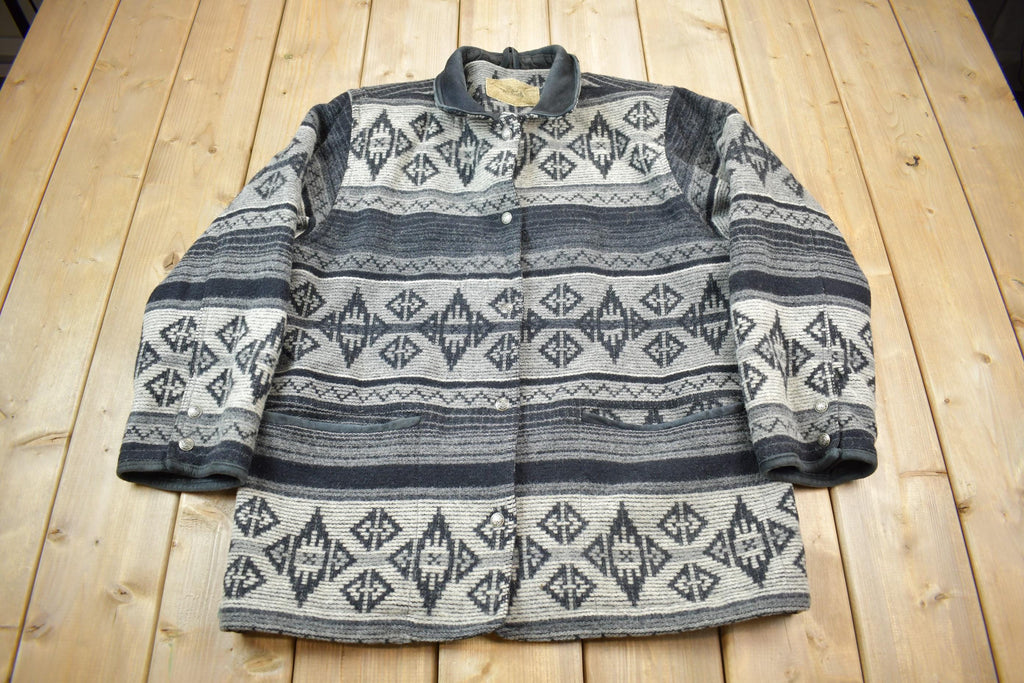 Vintage 1990s Woolrich Aztec Pattern Wool Jacket
