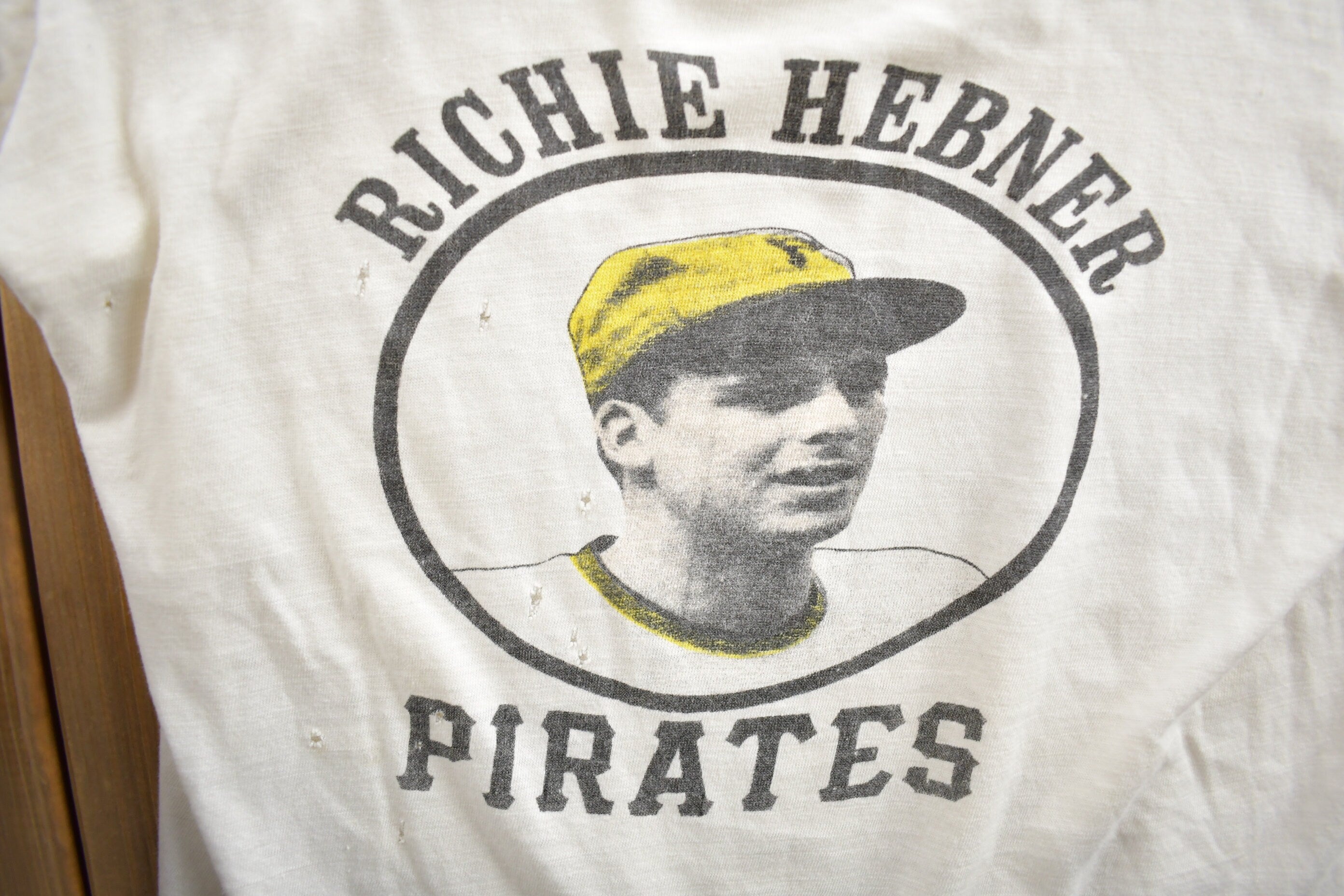 Vintage 1970s MLB Richie Hebner Pirates Baseball Single Stitch T-Shirt Made In USA