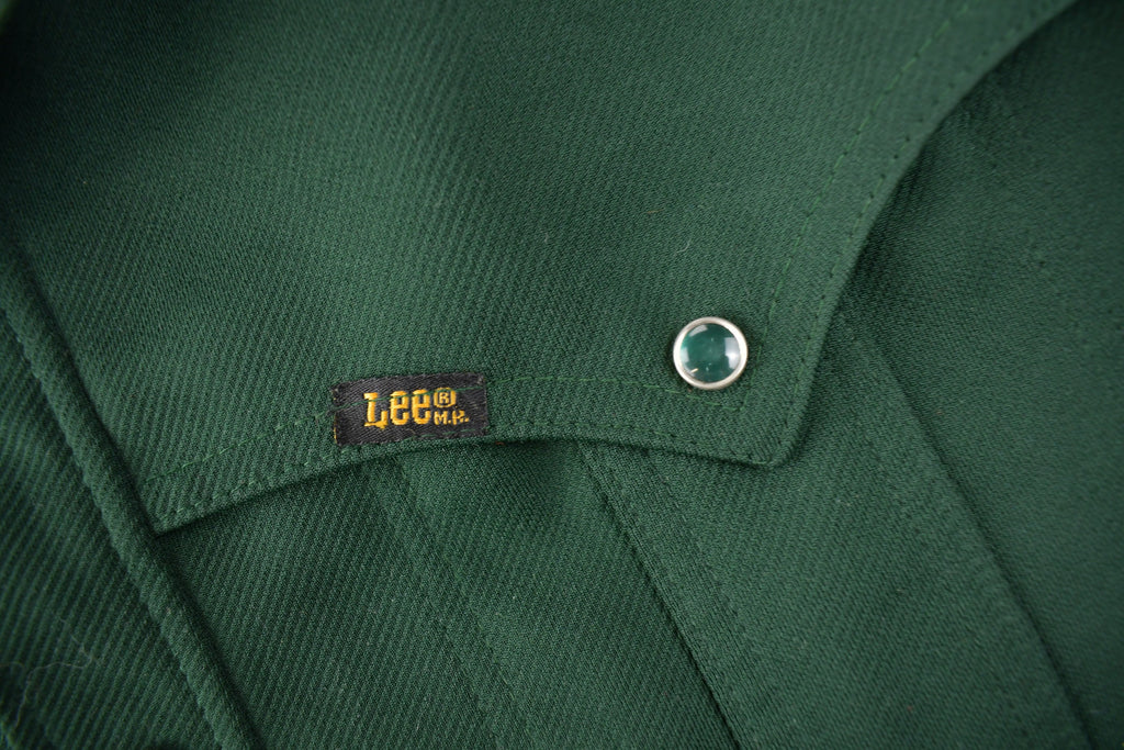 Vintage 1970s Lee Western Style Pearl Snap Button Up Shirt Made in USA Size L