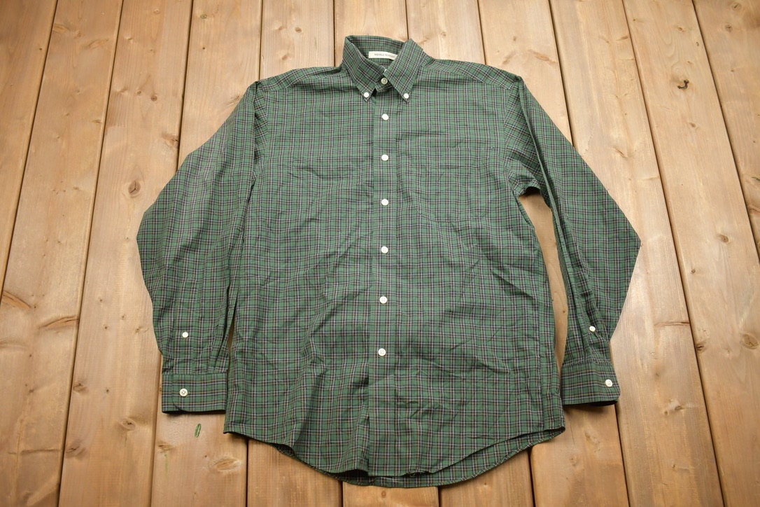 Vintage 1990s L.L. Bean Plaid Flannel Button Up Shirt