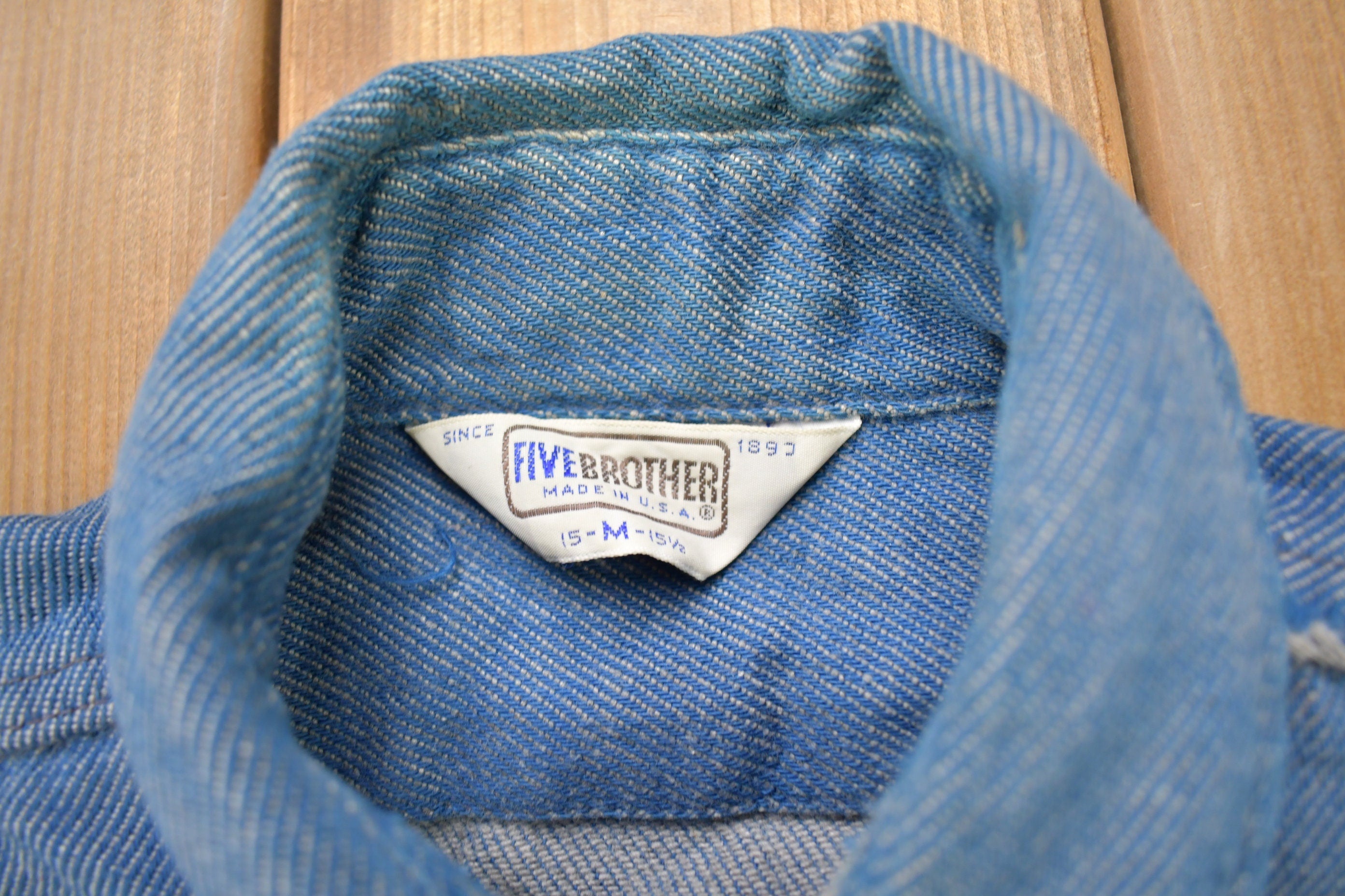 Vintage 1980s Five Brother Blank Button Up Shirt