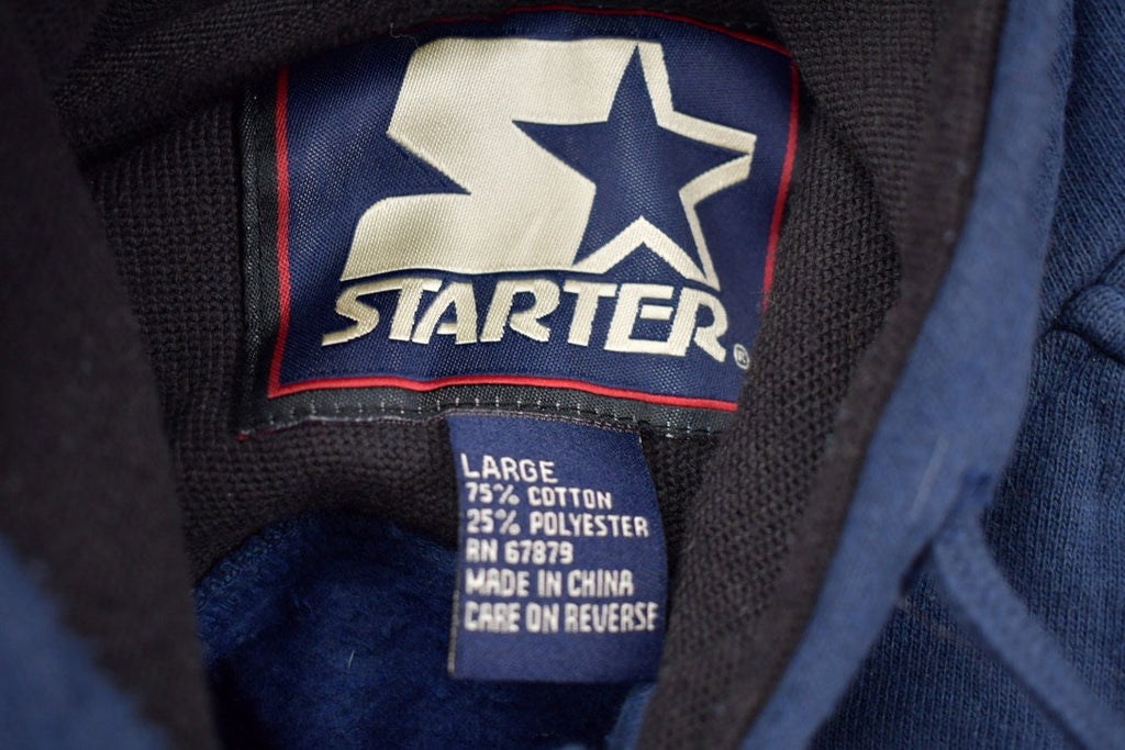 Vintage 1990s Starter Blank Blue Hoodie