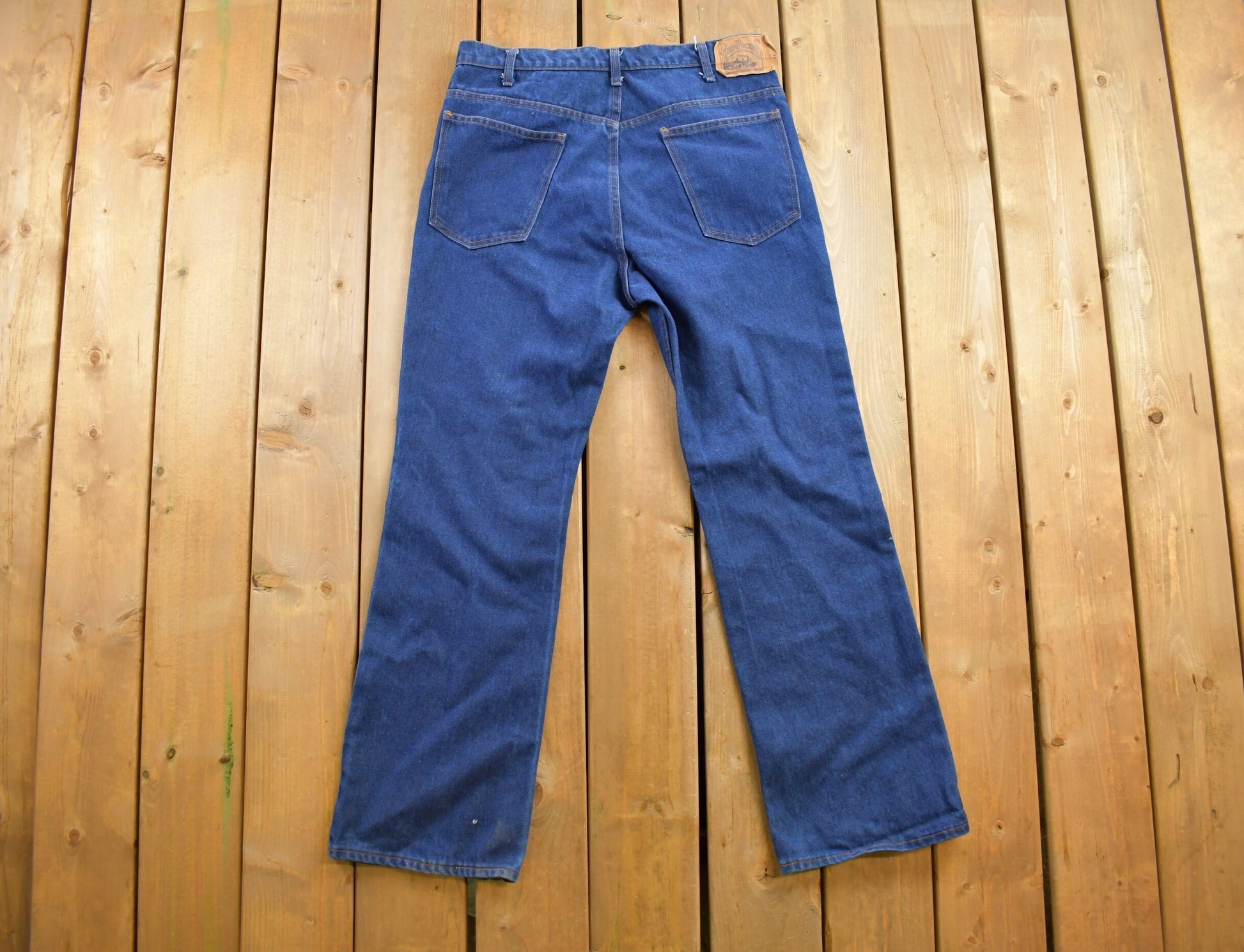 Vintage 1970s 'Plain Pockets' Denim Jeans Size 34x29