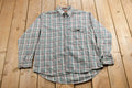 Vintage 1990s Oakton Limited Plaid Single Needle Tailored Button Up Shirt