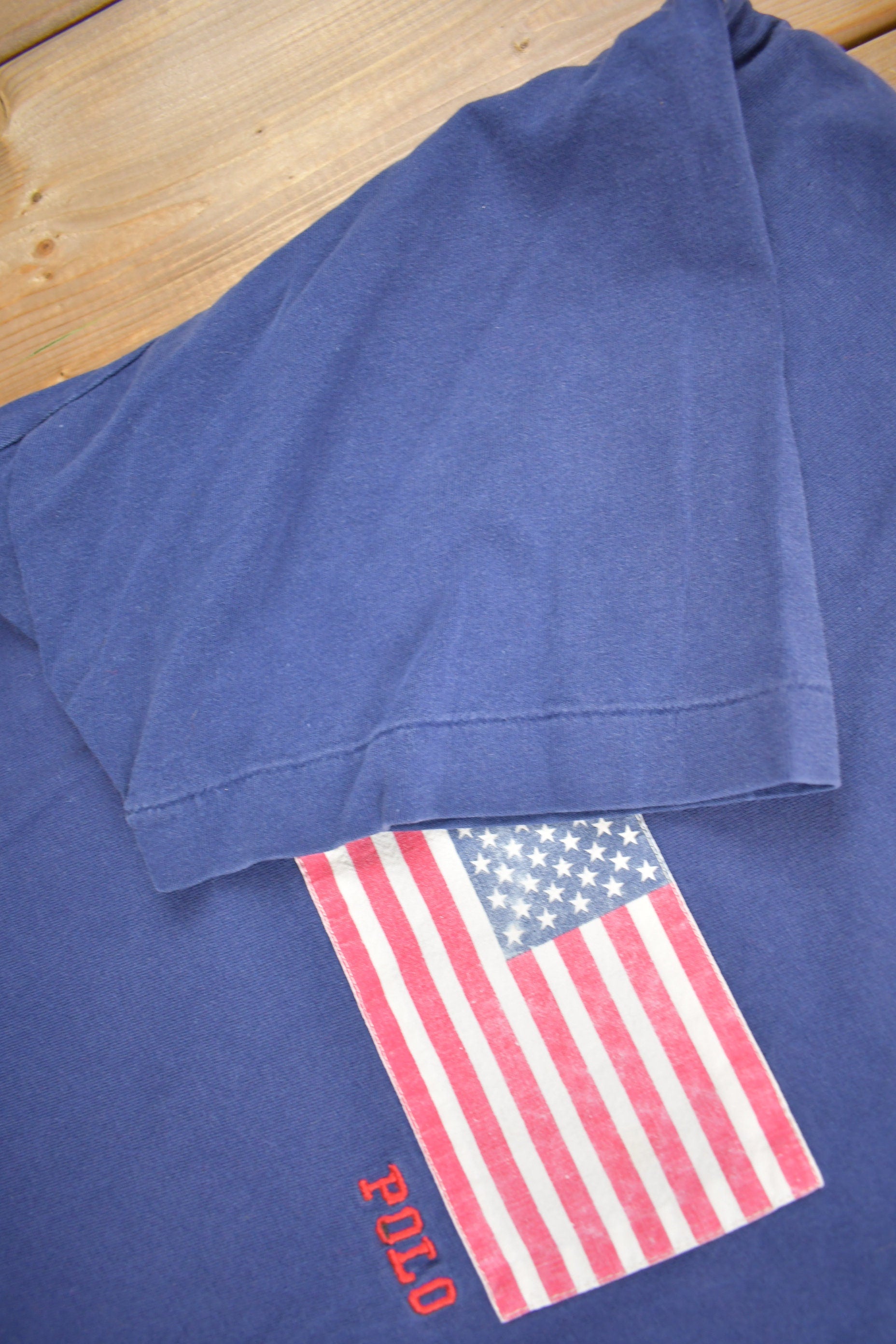 Vintage 1990s Polo Ralph Lauren Flag T-Shirt