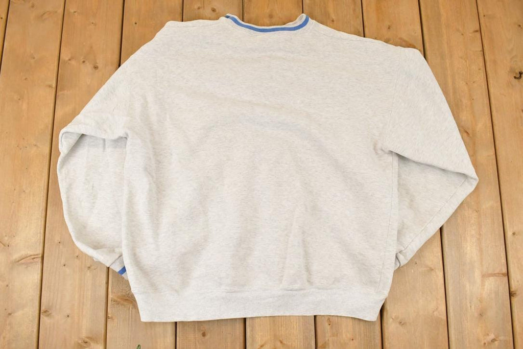 Vintage 1990s Aztec Bird Quarter Button Crewneck Sweatshirt Mens L
