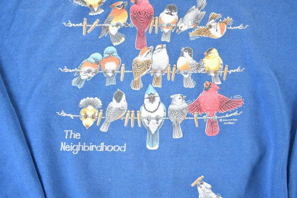 Vintage 1990s Bird Neighbourhood Double Collar Morning Sun Souvenir Crewneck Sweatshirt Made In USA