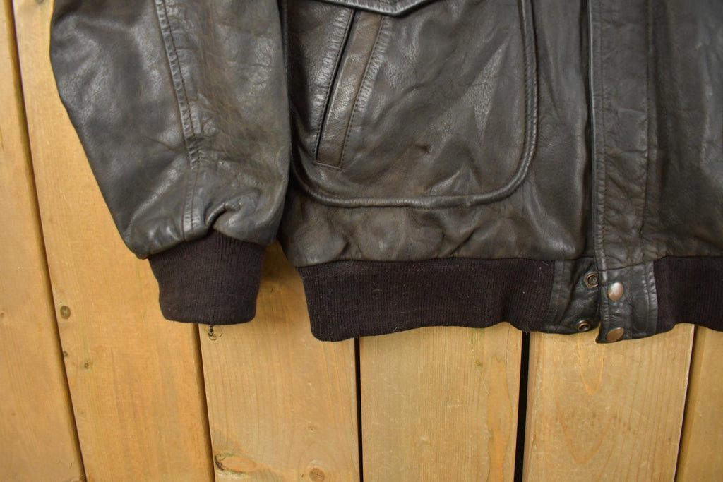 Vintage 1990s Giglio Leather Bomber Flight Jacket Men's XL