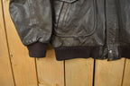 Vintage 1990s Giglio Leather Bomber Flight Jacket Men's XL
