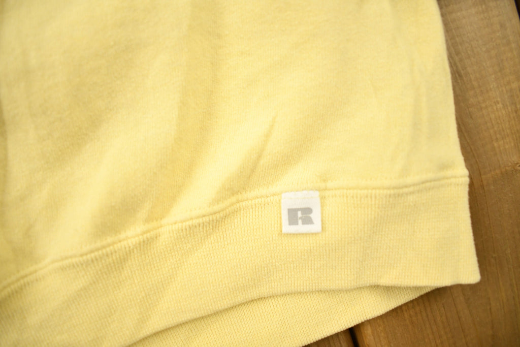 Vintage 1990s Russell Athletics Yellow Blank Crewneck Sweatshirt