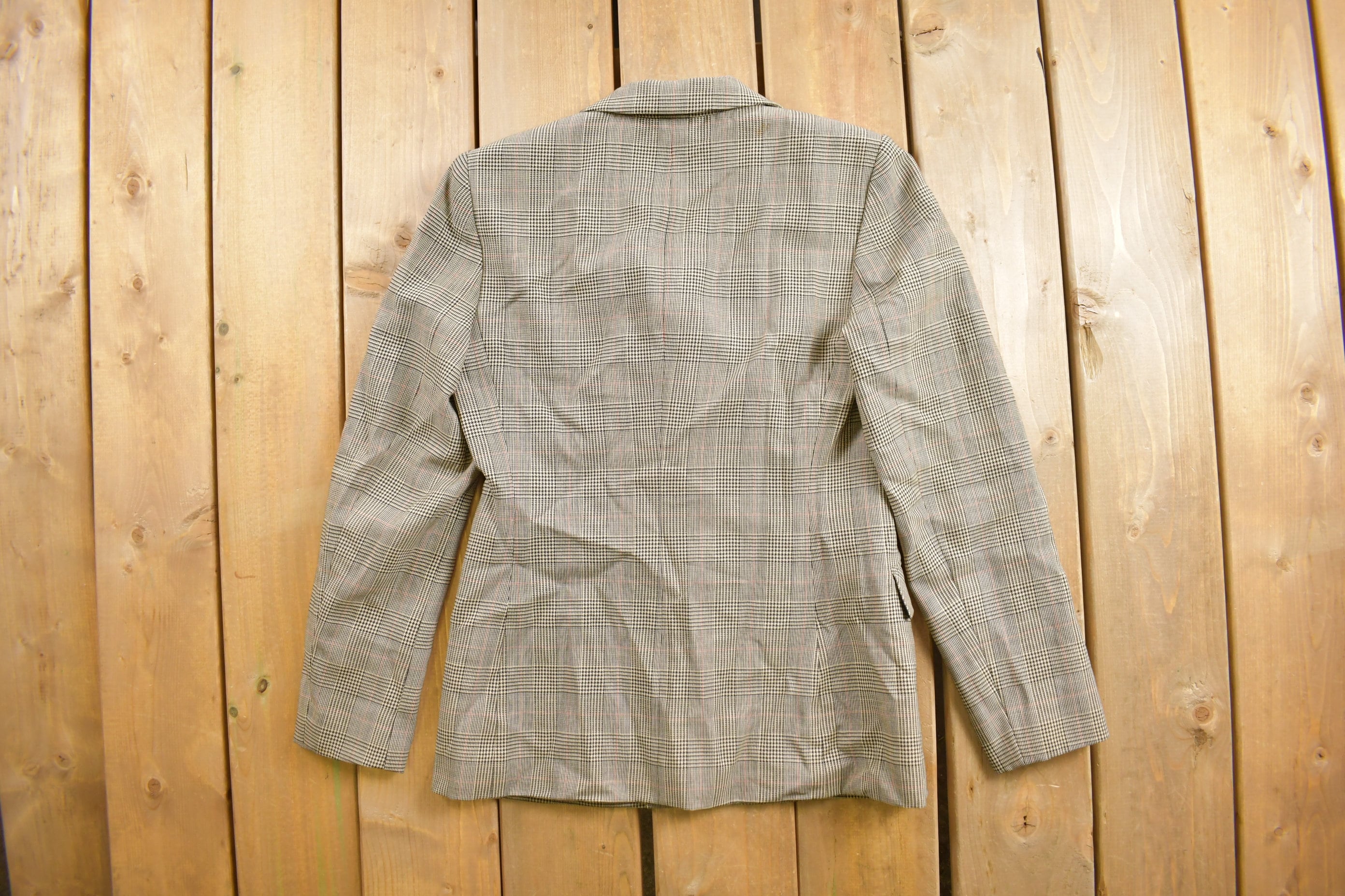 Vintage 1990s Ann Taylor Plaid Button Up Blazer Jacket