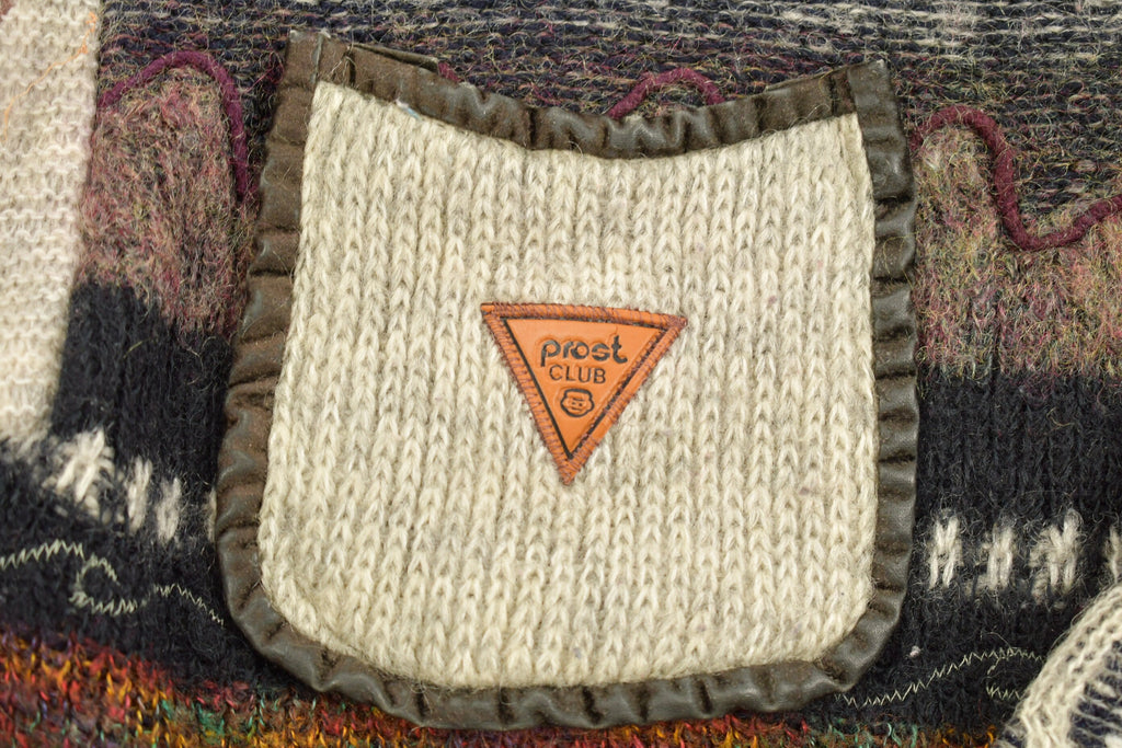 Vintage 1990s Prost Club Knitted Quarter Button Sweater
