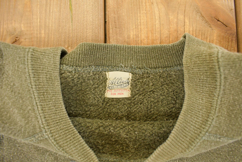 Vintage 1960s Allied Clothiers Blank Sun Faded Crewneck Sweatshirt Men's Small