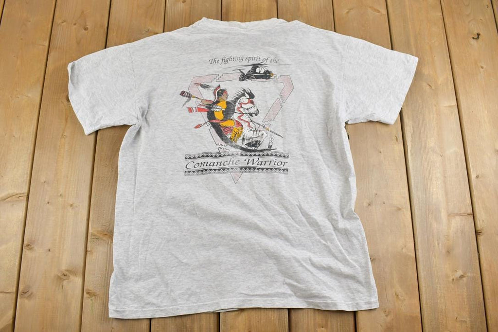 Vintage 1990s Comanche Warrior Spirit Aztec Graphic T-Shirt