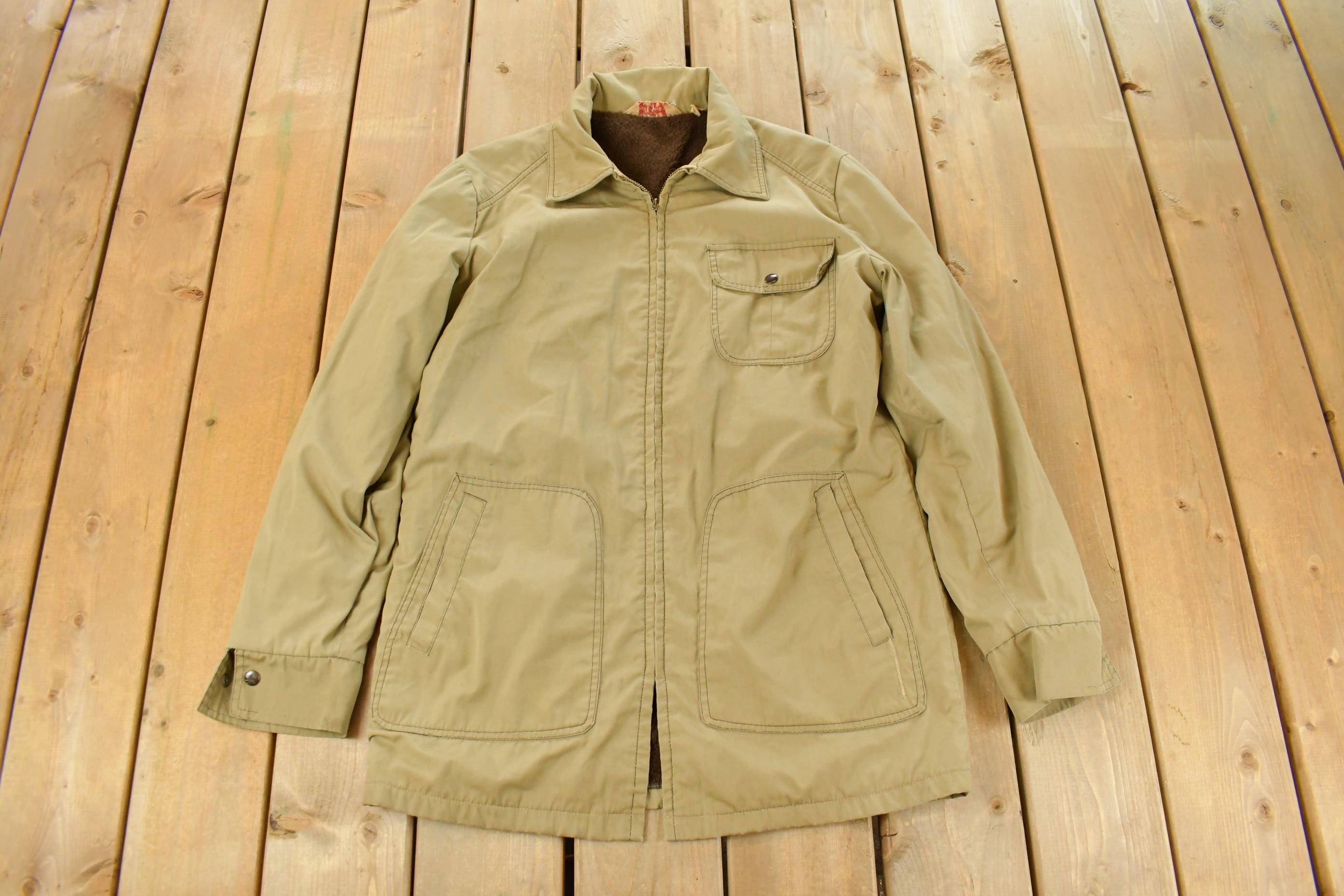 Vintage 1950s Alleson Wool Lined Full Zip Work Jacket Men's Medium