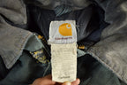 Vintage 1990s Distressed Carhartt Canvas Hooded Jacket Men's 40  Thrashed Sun Faded Work Wear
