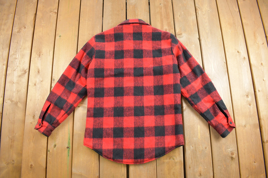 Vintage 1980s WC Buffalo Plaid Wool Button Up Shirt