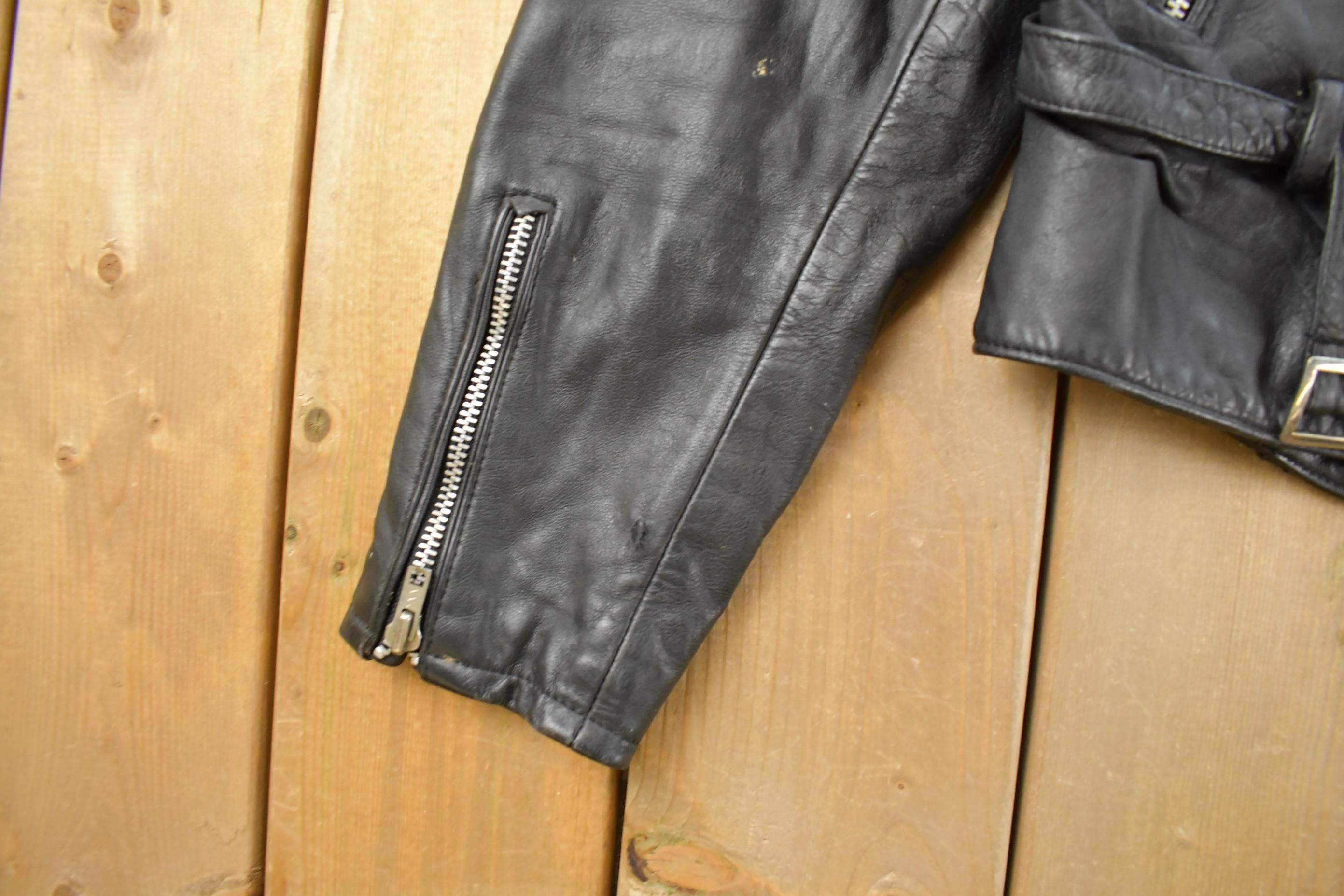 Vintage 1980s Berman's The Leather Experts Biker Leather Jacket Women's Small