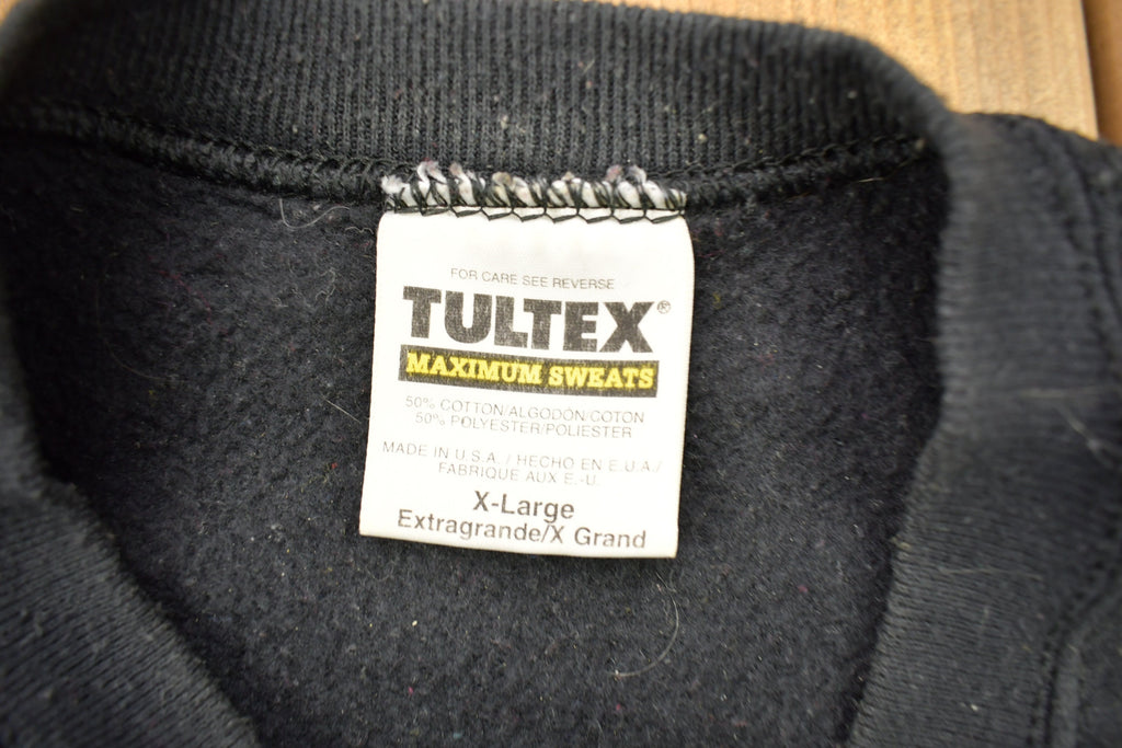 Vintage 1980s Tultex Black Blank Raglan Crewneck Sweatshirt