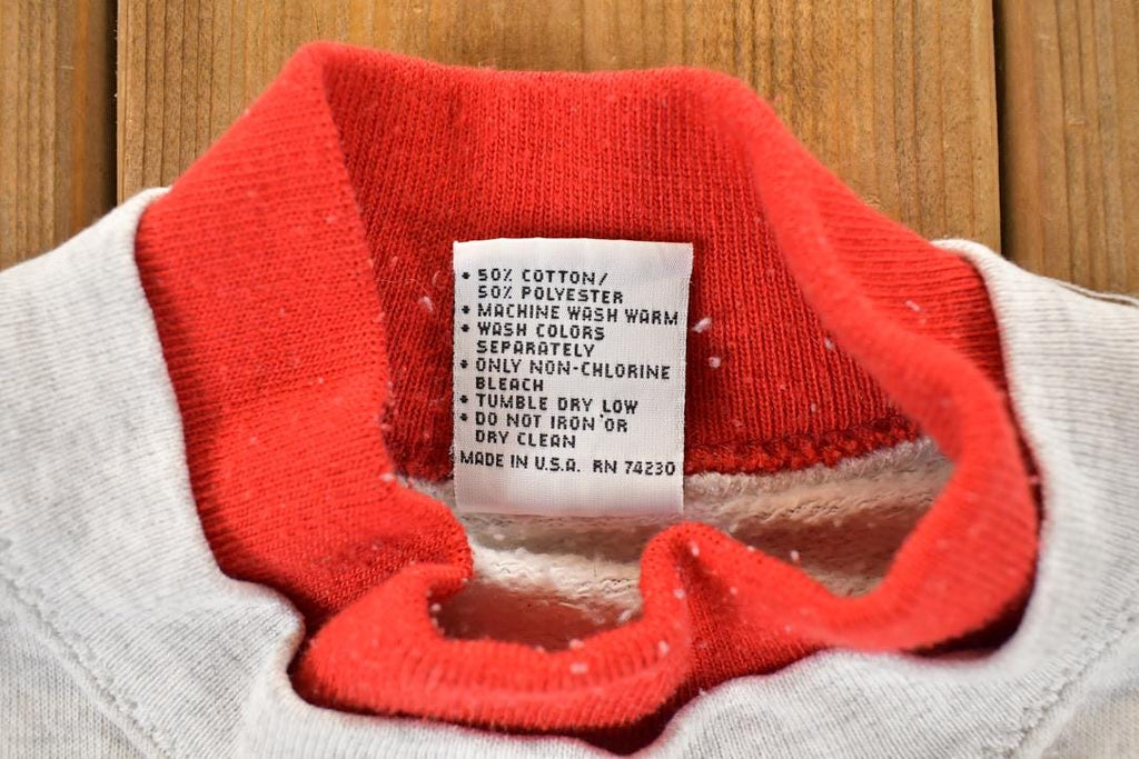 Vintage 1990s Cute Autumn Farm Collared Crewneck Sweatshirt Men's M