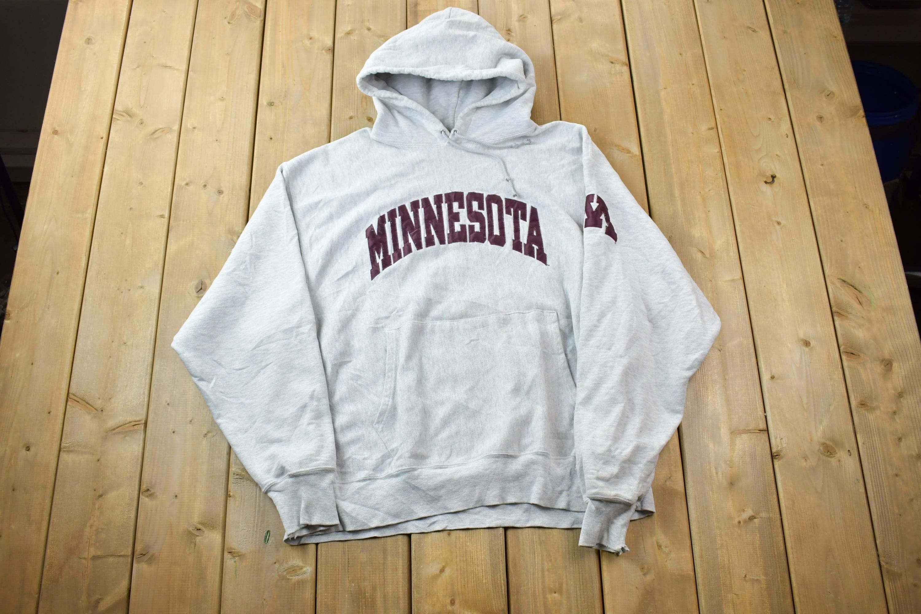 Vintage 1990s Champion Premium Reverse Weave Minnesota Hoodie Sweatshirt