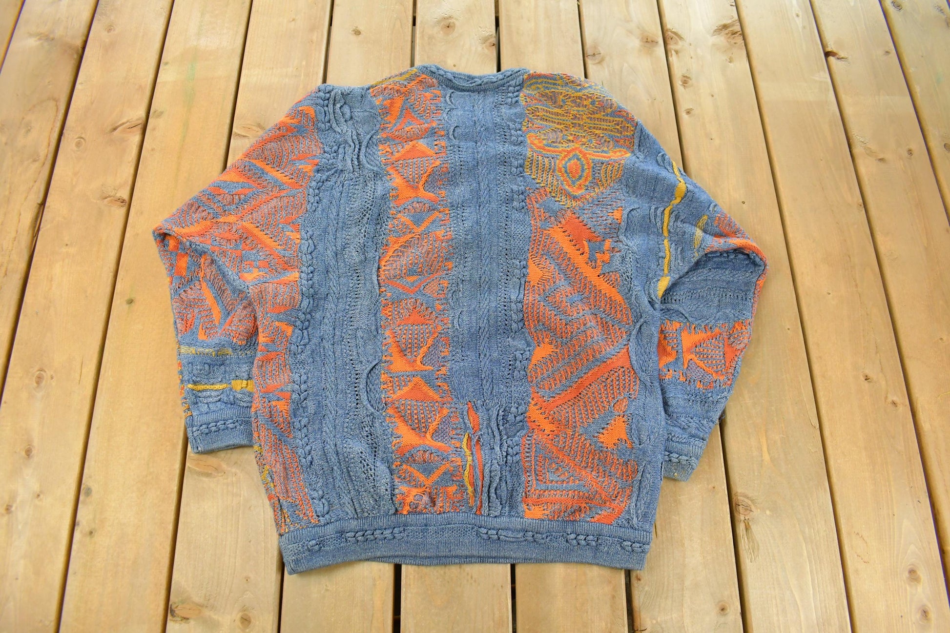 Vintage 1990s Coogi Blues 3D Abstract Knit Sweater Men's Medium