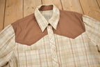 Vintage 1980s Western Style Plaid Button Up Shirt