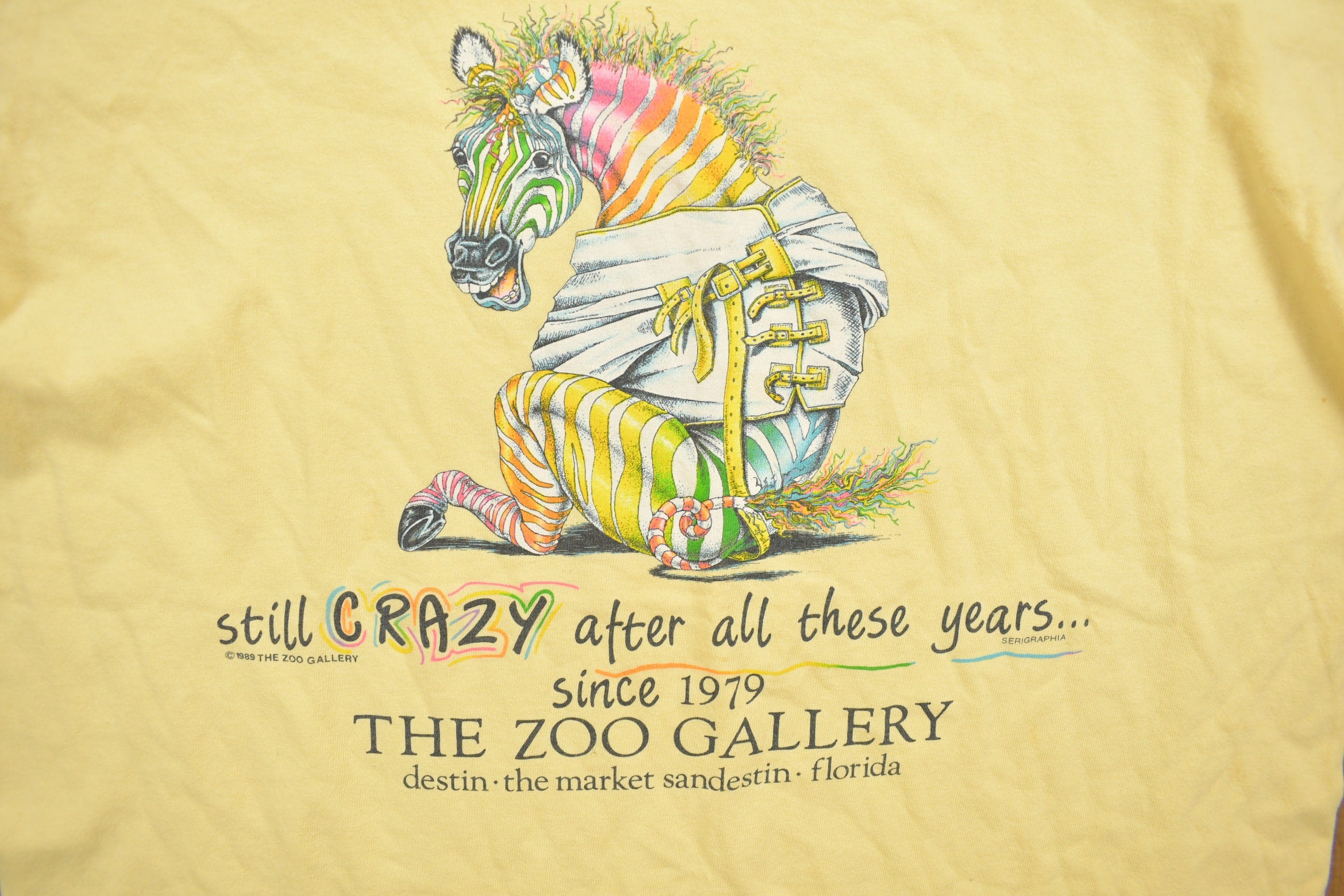 Vintage 1989 Zoo Gallery Zebra Florida T-Shirt