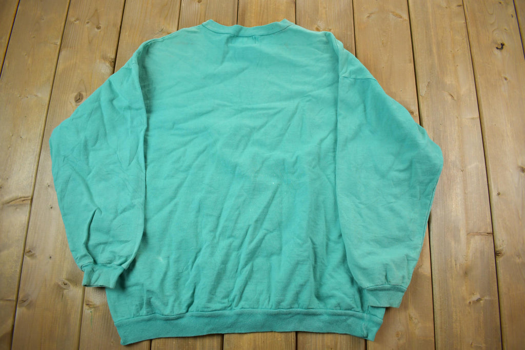 Vintage 1990s Turquoise Blank Crewneck Sweatshirt
