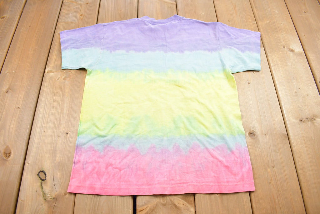 Vintage 1990s Tie Dye Parrot Birds Graphic T Shirt