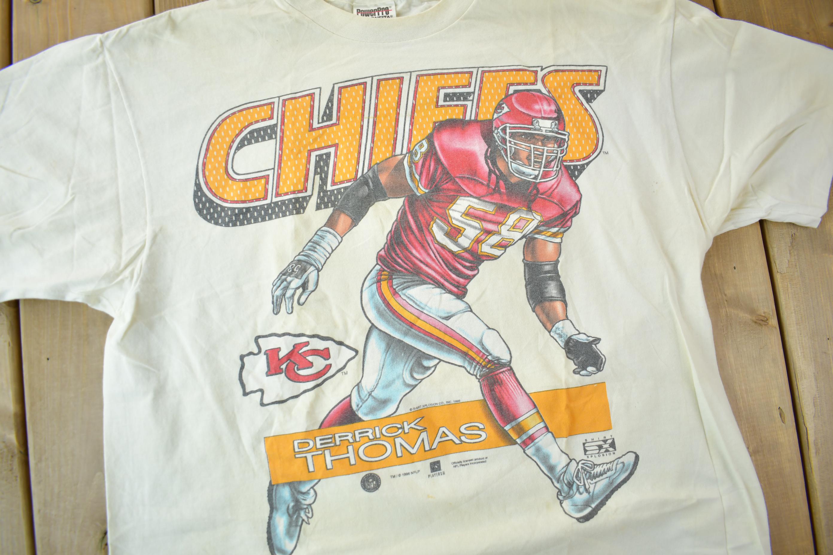 Vintage 1996 Kansas City Chiefs Derrick Thomas NFL Graphic T-Shirt